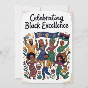 Tarjeta Festiva Celebrando la Excelencia Negra Historia Negra
