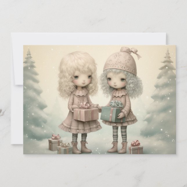 Tarjeta Festiva Celebrando la temporada: Navidades de corazón (Anverso)