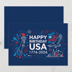 Tarjeta Festiva Celebrar el 250º aniversario de Estados Unidos V2