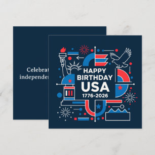 Tarjeta Festiva Celebrar el 250 aniversario de Estados Unidos