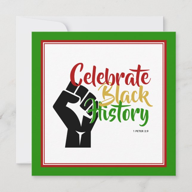 Tarjeta Festiva CELEBRAR HISTORIA NEGRA Motivacional BHM (Anverso)