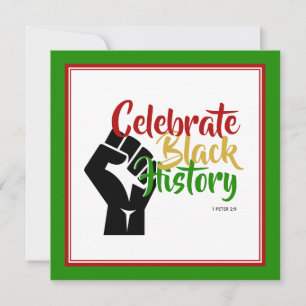 Tarjeta Festiva CELEBRAR HISTORIA NEGRA Motivacional BHM
