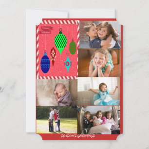 Tarjeta Festiva Celebrar los adornos colgantes de las vacaciones