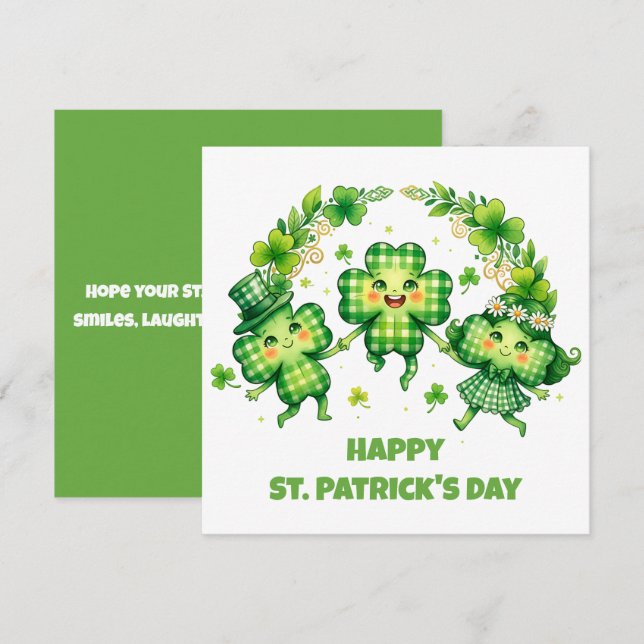 Tarjeta Festiva Celebrate St. Patrick’s Day (Anverso / Reverso)