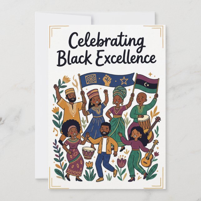 Tarjeta Festiva Celebrating Black Excellence Black History (Anverso)