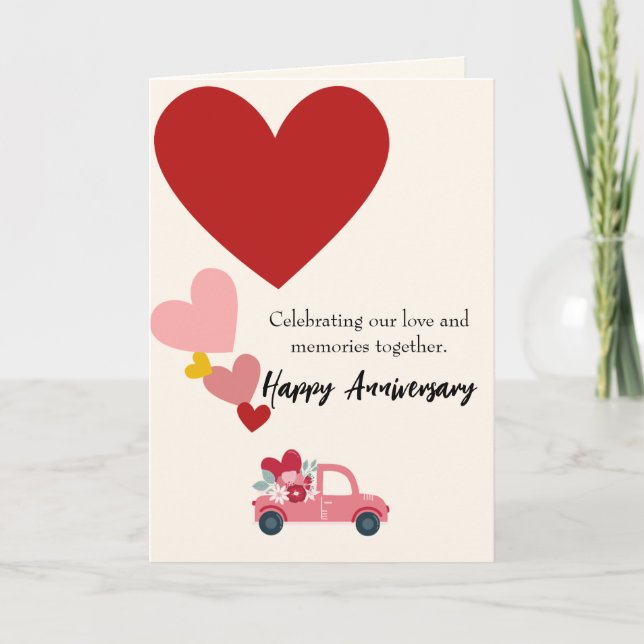 Tarjeta Festiva Celebrating Our Love & Memories Anniversary Card (Anverso)
