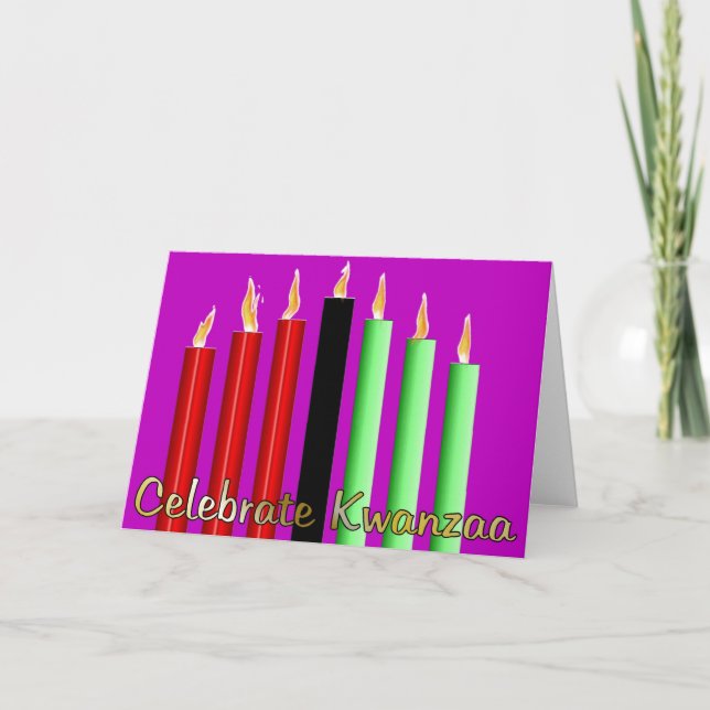 Tarjeta Festiva Celebre Kwanzaa (Anverso)