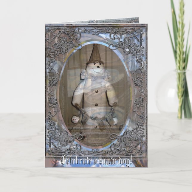 Tarjeta Festiva ¡Celebre un día de la nieve! Personalizable (Anverso)