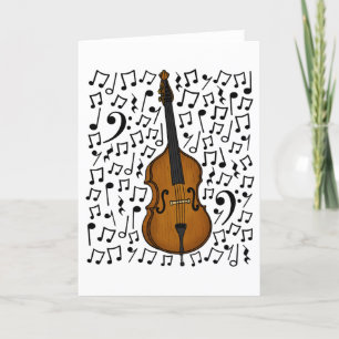Tarjeta Festiva Cello Musical Notes Cellist String Music Teacher