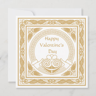 Tarjeta Festiva Celta feliz Día de San Valentín con el Claddagh ir