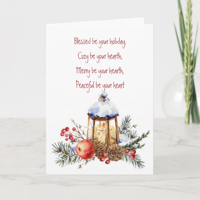 Tarjeta Festiva Celtic Blessings Christmas for Anyone Holiday Card (Anverso)