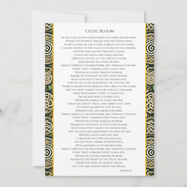 Tarjeta Festiva Celtic Bloom (Anverso)
