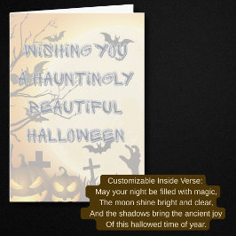 Tarjeta Festiva Cementerio Gótico Encantadoramente Hermoso Hallowe