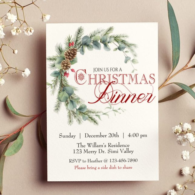 Tarjeta Festiva Cena de Navidad, Elegante Fiesta,  (Subido por el creador)