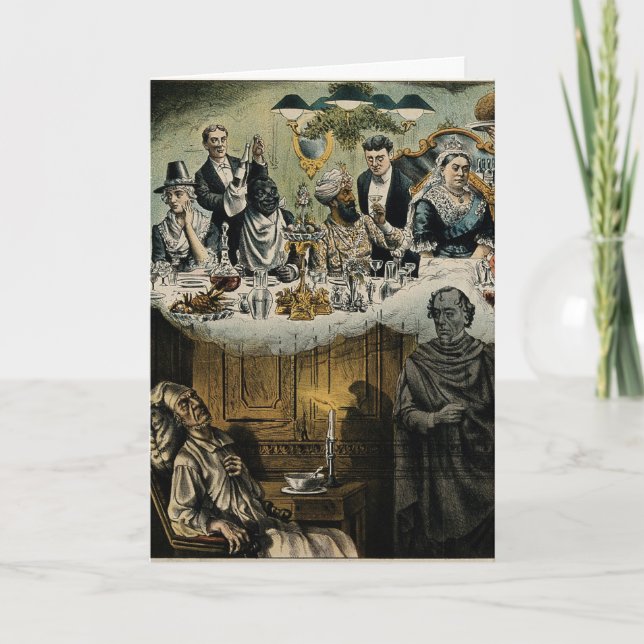 Tarjeta Festiva Cena de Navidades de la Reina Victoria del Movimie (Anverso)