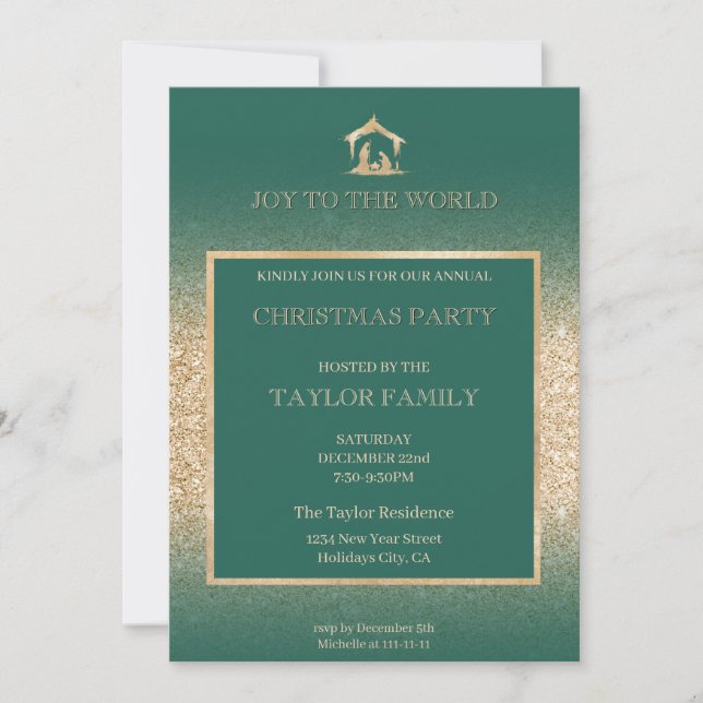 Tarjeta Festiva Cena de navidades Fiesta Escena de Natividad relig (Anverso)