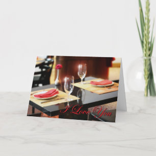 Tarjeta Festiva Cena Romántica para Dos San Valentín