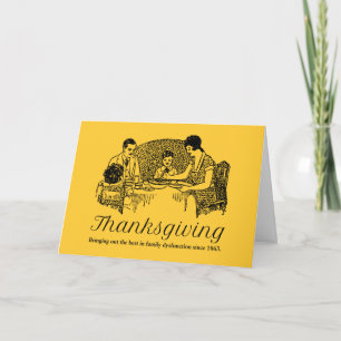 Tarjeta Festiva Cenas divertidas de gracias a la familia