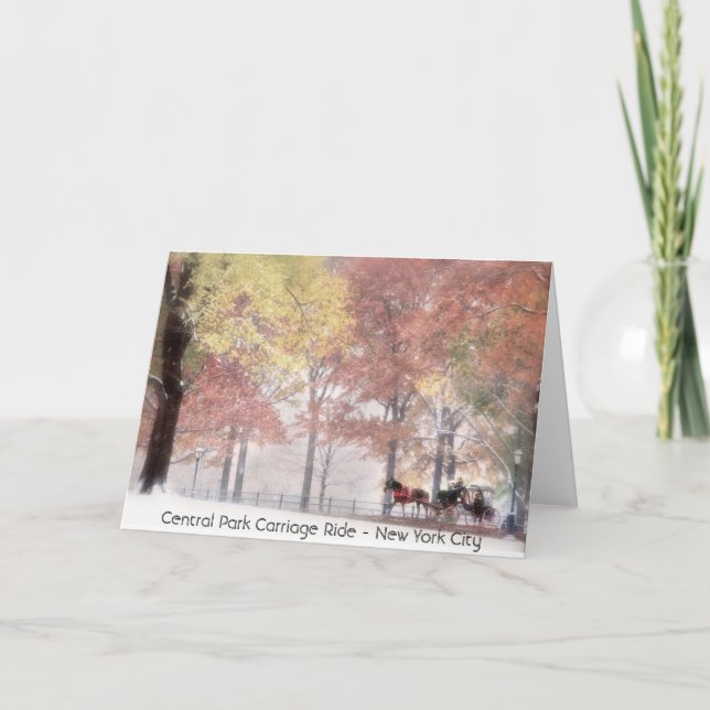 Tarjeta Festiva Central Park Carriage Ride - Nueva York (Anverso)