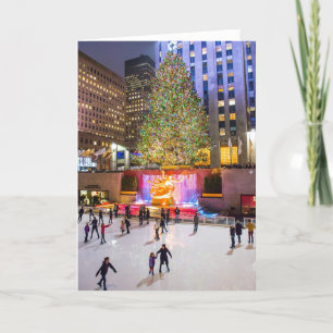 Tarjeta Festiva Centro 2013 de Rockefeller de los patinadores del