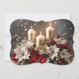 Tarjeta Festiva Centro de mesa de poinsettia agregar firma y salud