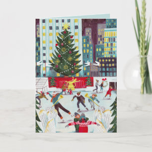 Tarjeta Festiva centro de Rockefeller de Nueva York patinaje de Na