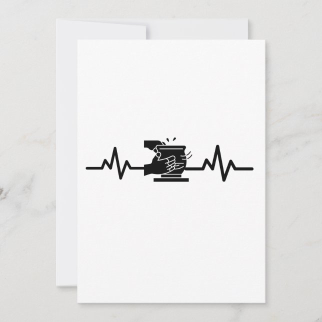 Tarjeta Festiva Ceramista Ceramista del latido cardíaco (Anverso)