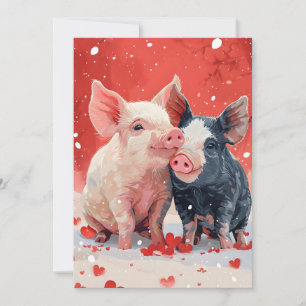 Tarjeta Festiva Cerditos de San Valentín