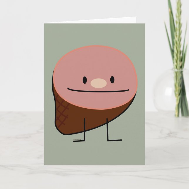 Tarjeta Festiva Cerdo ahumado cocido miel de la proteína del día (Anverso)