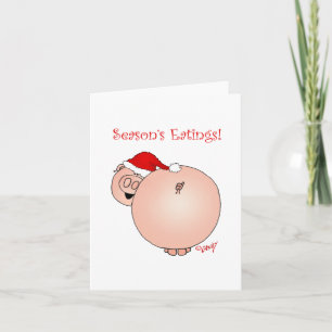 Tarjeta Festiva ¡Cerdo de Eatings de la estación!