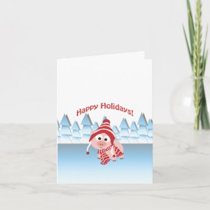 Tarjeta Festiva Cerdo de invierno de Felices Fiestas