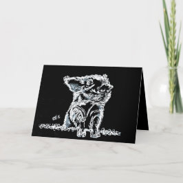 Tarjeta Festiva Cerdo de nieve