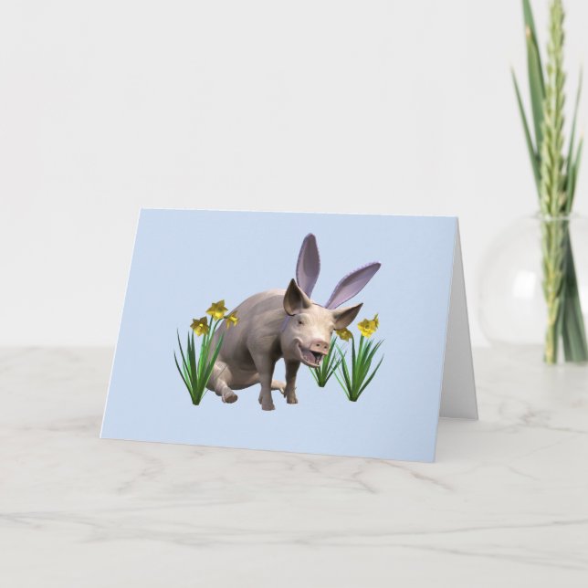 Tarjeta Festiva Cerdo de Pascua (Anverso)