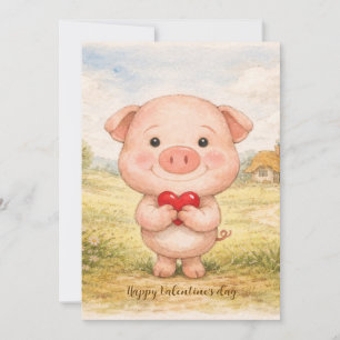 Tarjeta Festiva Cerdo de San Valentín