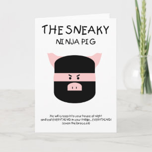 Tarjeta Festiva Cerdo disimulado de Ninja