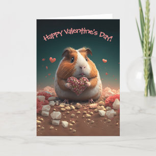 Tarjeta Festiva Cerdo guineano con El día de San Valentín del cora