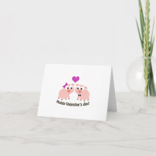 Tarjeta Festiva Cerdos del día de San Valentín de Hoggy