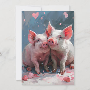 Tarjeta Festiva Cerdos mini San Valentín
