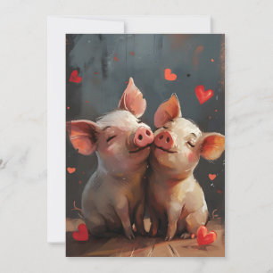 Tarjeta Festiva Cerdos mini San Valentín