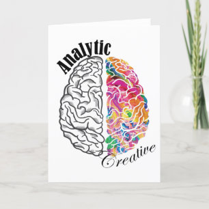 Tarjeta Festiva Cerebro analítico creativo cerebrado con cerebro i