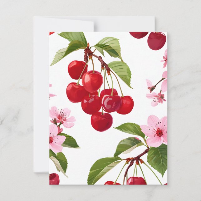 Tarjeta Festiva Cerezas (Anverso)