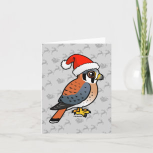 Tarjeta Festiva Cernícalo americano Santa