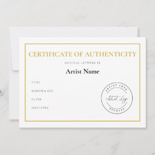 Tarjeta Festiva Certificado de autenticidad del logotipo de person