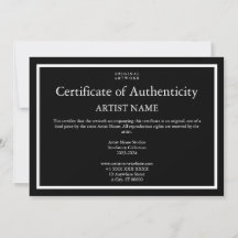 Certificado de autenticidad para el arte