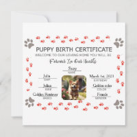Certificado de Nacimiento de Cachorro Personalizad