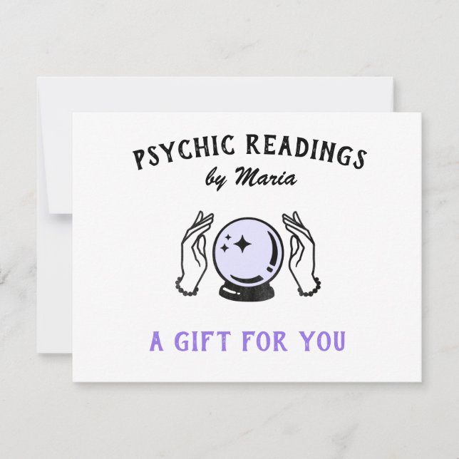 Tarjeta Festiva Certificado de regalo de lectura mediana y psíquic (Anverso)