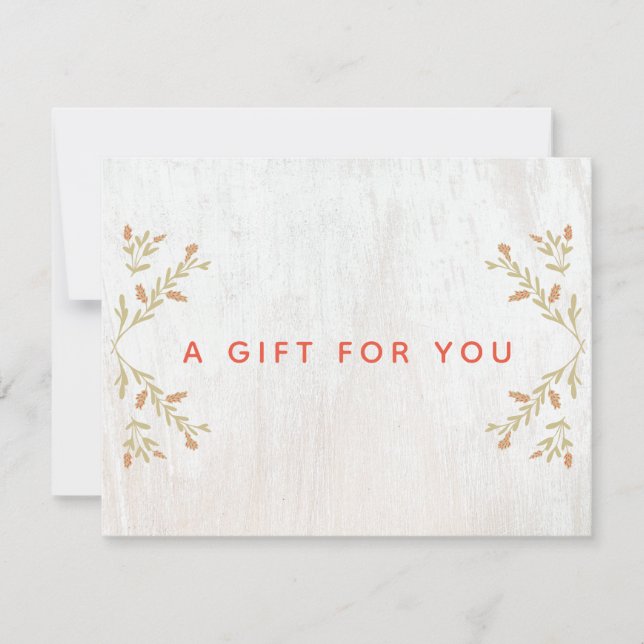 Tarjeta Festiva Certificado de Regalo de Madera Rusa (Anverso)