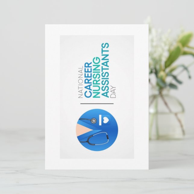 Tarjeta Festiva Certified Nurses Aide Week Greeting Card (Anverso de pie)