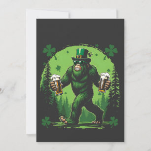 Tarjeta Festiva Cerveza Día de San Patricio Gran Comida Sasquashe 