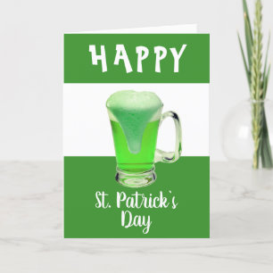 Tarjeta Festiva Cerveza verde feliz día de San Patricio
